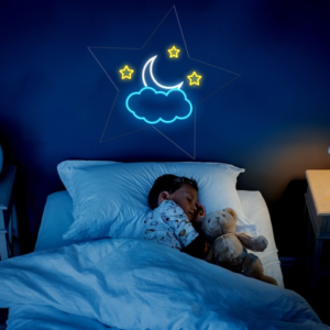 Kids Neon Sign | Moon Star Neon Sign | Cloud Neon Sign