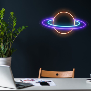 Planet Neon Sign | Space Wall Decor | Bedroom Neon Sign