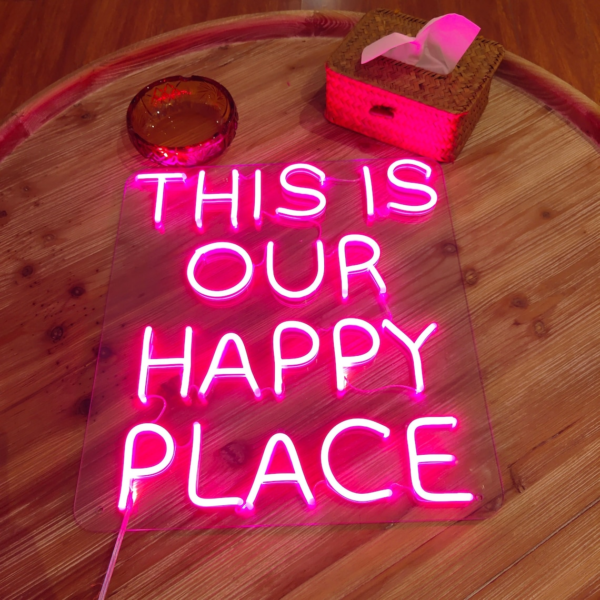 This is Our Happy Place Neon Sign , Aesthetic Neon Sign