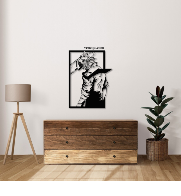 Chainsaw Man Anime Wood Wall Art, Anime Wall Decor