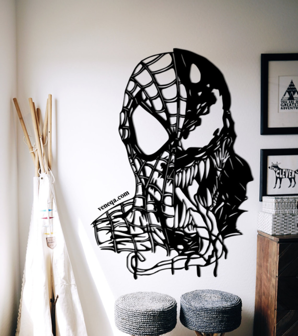 Venom and Spiderman Wood Wall Art, Venom Art