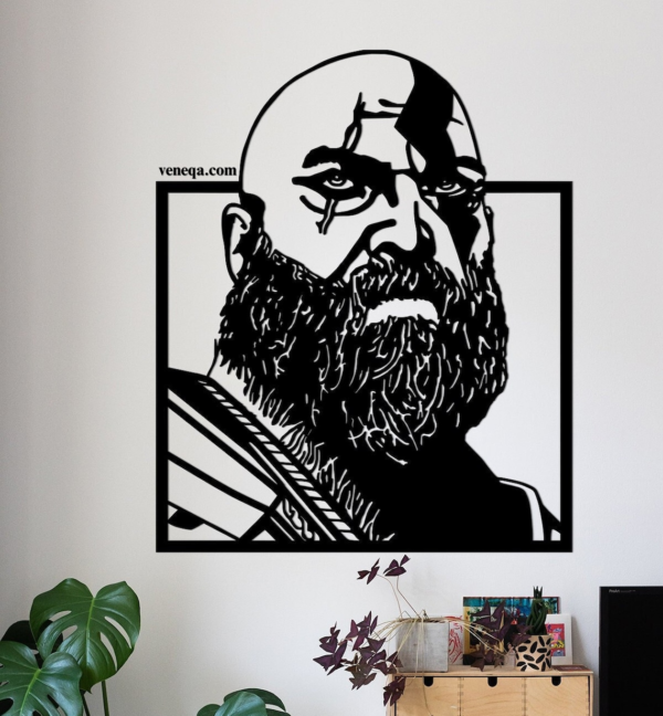 God of War Kratos Wood Wall Art, God of War Wall Decor