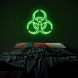 Biohazard neon sign, Biohazard led sign, Biohazard sign, Biohazard logo sign