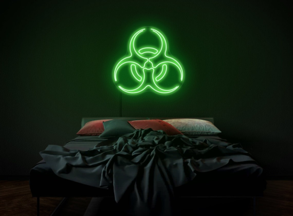 Biohazard neon sign, Biohazard led sign, Biohazard sign, Biohazard logo sign