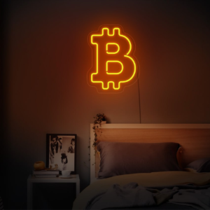 Bitcoin neon sign, Bitcoin logo light, Bitcoin led sign, Crypto neon sign