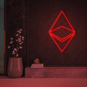 Ethereum Neon Sign, Ethereum Neon Art, Exchange Neon Sign, Cryptocurrency Neon