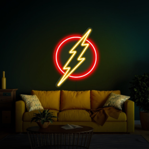 Flash neon light, Flash logo light, Flash led sign, Flash neon sign, Superhero neon sign