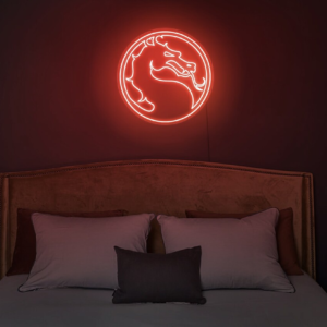 Mortal Kombat neon sign, Gamer neon sign, Game logo neon sign