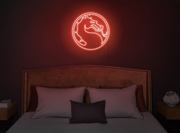 Mortal Kombat neon sign, Gamer neon sign, Game logo neon sign