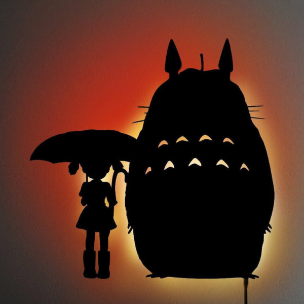 TOTORO AND MEI LED WALL SILHOUETTE