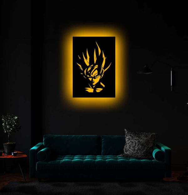 Stylish Anime Goku Saiyan LED Wall SILHOUETTE (Dragon Ball Z)