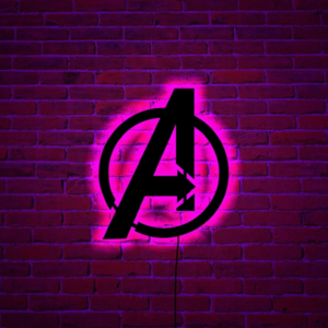 Avengers wood wall art with led light, Avengers home decor