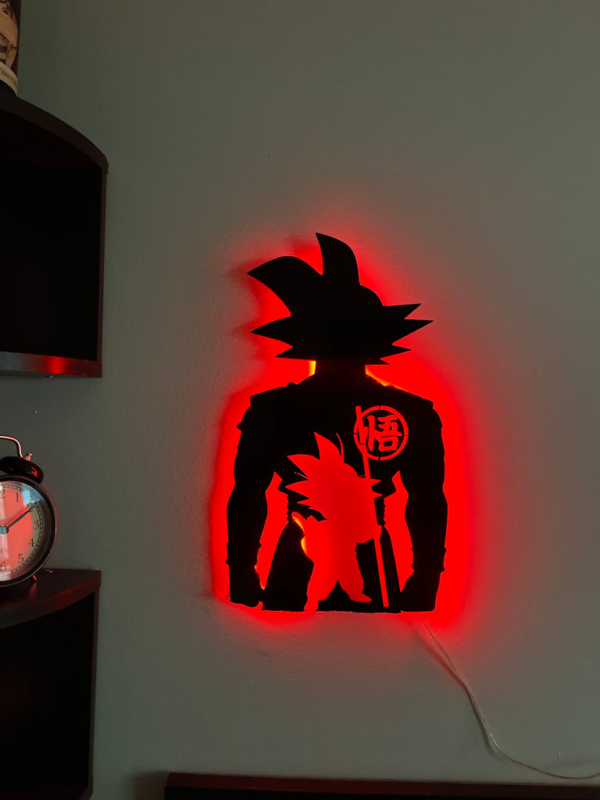 Goku, Kid Goku Dragon Ball Z Anime Black Acrylic wall Decor Neon Light