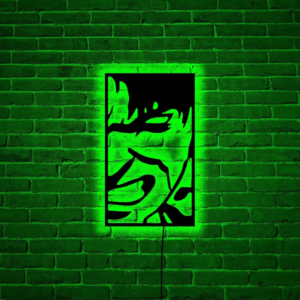 Hulk wood wall art with led light, Hulk home decor, Hulk neon sign