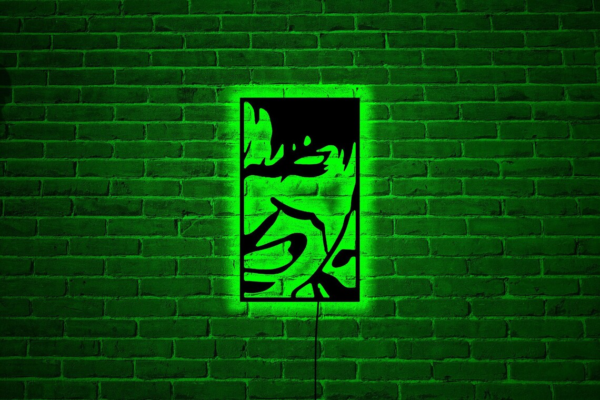 Hulk wood wall art with led light, Hulk home decor, Hulk neon sign