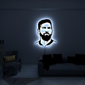 Lionel Messi Led Sign, Lionel Messi Wall Art, Football Led Sign