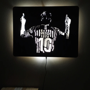 Messi LED Neon Sign, Game Wall Art Decor, Football Vector