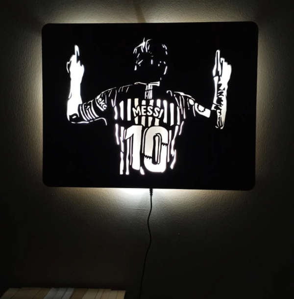 Messi LED Neon Sign, Game Wall Art Decor, Football Vector