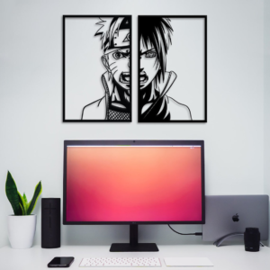 Naruto and Sasuke Wood Anime Wall Art Décor