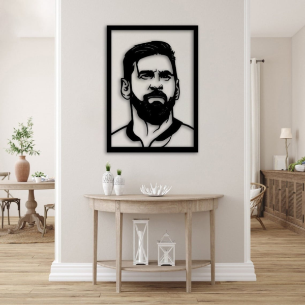 Messi Face, Football Wood Wall Decor