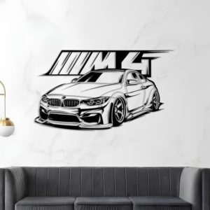 BMW M4 Silhouette Wood Wall Decor