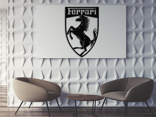 FERRARI Logo Wood Wall Decor
