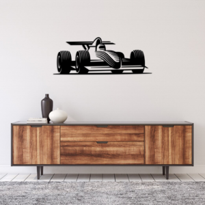 Formula 1 Auto Silhouette Wood Wall Decor