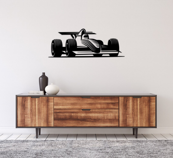Formula 1 Auto Silhouette Wood Wall Decor