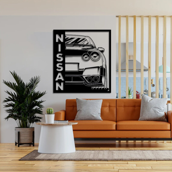 Nissan Car Silhouette Wood Wall Decor