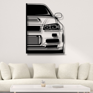 Nissan SKYline Front Silhouette Wood Wall Decor