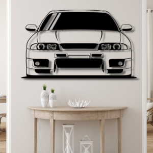 Nissan SKYline R33 Silhouette Wood Wall Decor