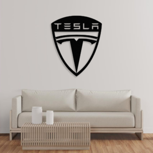TESLA Car logo wood wall decor