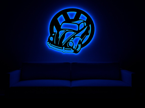 Classic Beetle Led wall silhouette