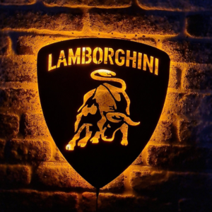 Lamborghini logo led wall silhouette