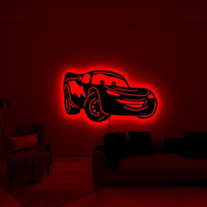 Lightning McQueen LED wall silhouette