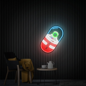 Astronaut Pill UV Neon Sign