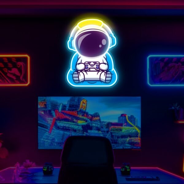 Astronaut Gaming UV Neon Sign