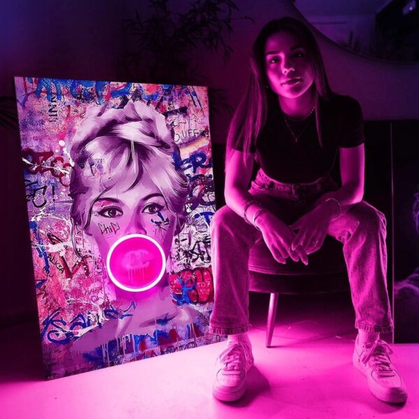 Brigitte Bardot Bubble UV Neon Sign