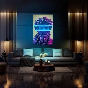 Zeus Statue UV Neon Sign