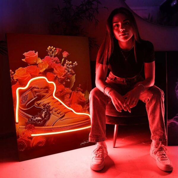 Basketball Shoes Butterfly UV Neon Sign - Image 2