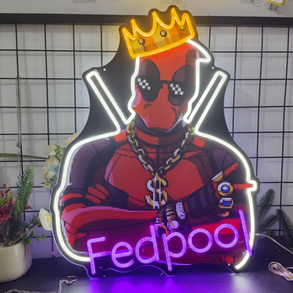 Fedpool - Deadpool UV Neon Sign