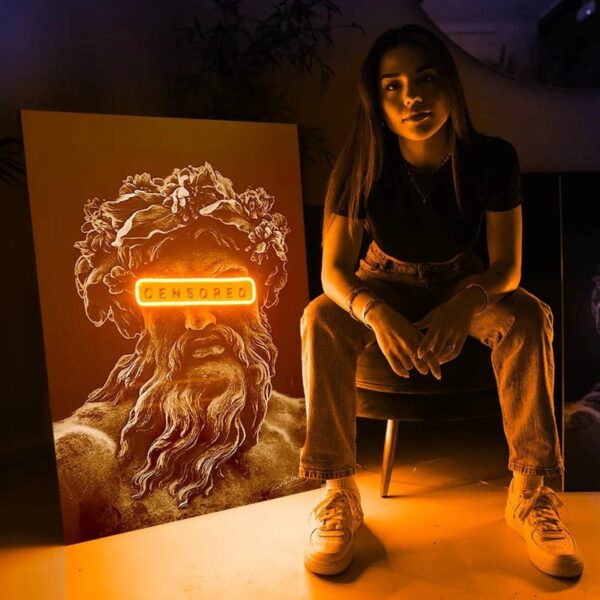 Zeus Censored UV Neon Sign - Image 2